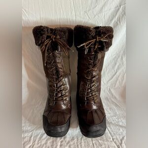 UGG Australia Adirondack dark brown sheepskin shearling winter‎ high Boots sz 7